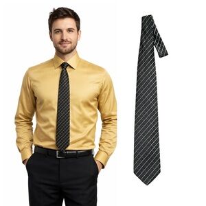 Hugo Boss Black Tie with Gold Grid Pattern
🔥% bundle of 3, 5, 10, 15 or 20 ties